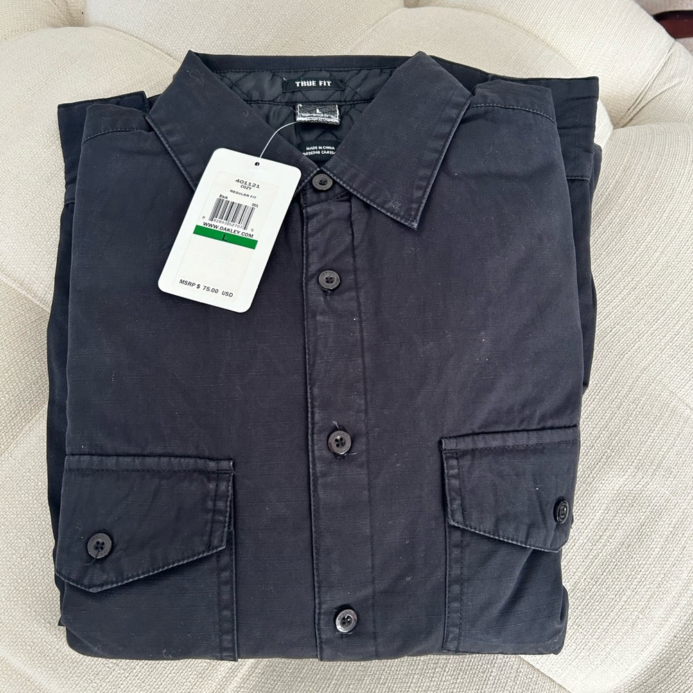 Oakley Tru Fit Black Shacket Quilted Interior Men’s Lg New in Pkg Retail $75 - Picture 6 of 17